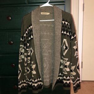 Large geometric sweater cardigan